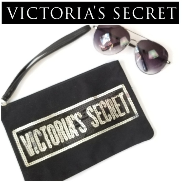 VICTORIA'S SECRET Sequin Logo Wristlet Bag. - Picture 1 of 8